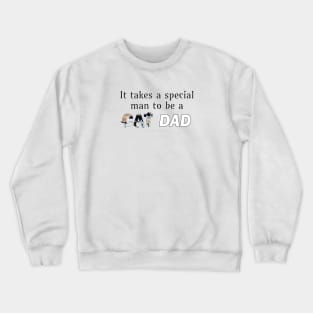 It takes a special man to be a cat dad - black and white cat oil painting word art Crewneck Sweatshirt